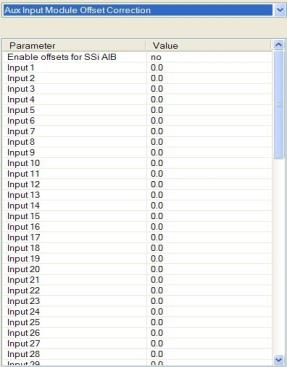 Aux Input Module Offset Correction Menu